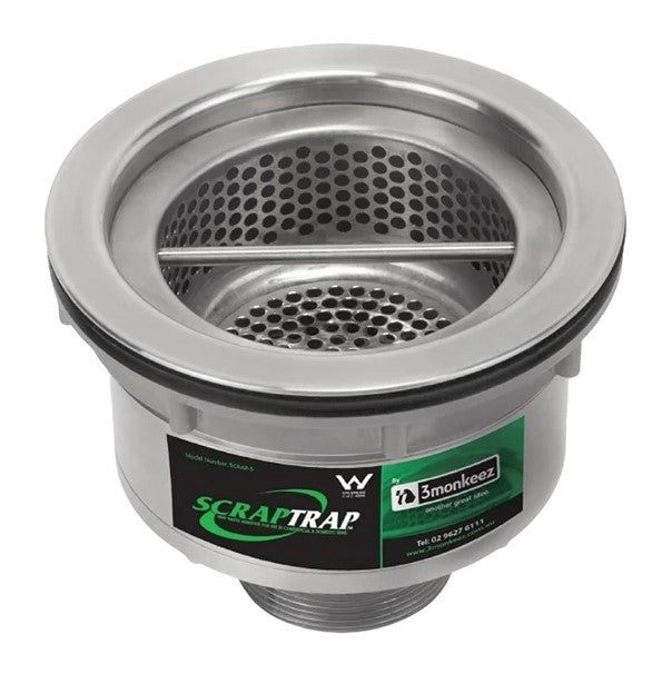 3Monkeez Cast S/S Sink Waste Arrestor - Suit 127mm Outlet. 304 Grade S/S