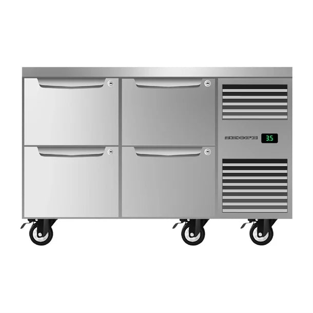 SKOPE Four Drawer, Two Bay, Underbench GN 1/1 RH Fridge - PG11.UBR.2.D4.RH