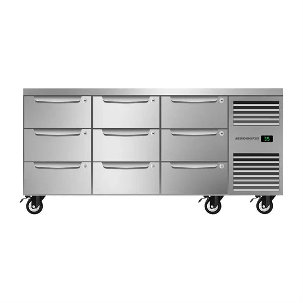 SKOPE Nine Drawer, Three Bay, Underbench GN 1/1 RH - PG11.UBR.3.D9.RH
