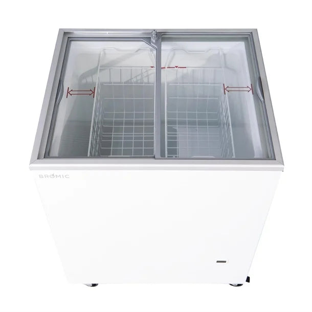 Bromic Display Chest Freezer - Flat Glass Top - 191Ltr
