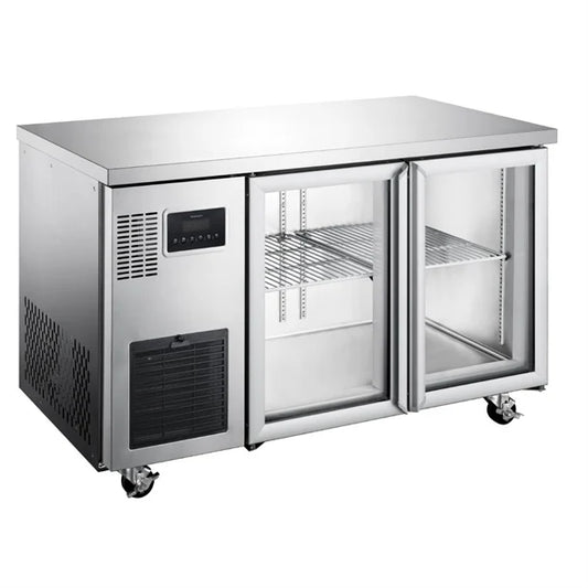 Williams Topaz Two Glass Door Under Counter Refrigerator - 210Ltrs
