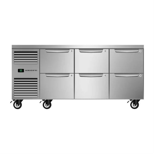 SKOPE Six Drawer, Three Bay, Underbench GN 1/1 Fridge - PG11.UBR.3.D6