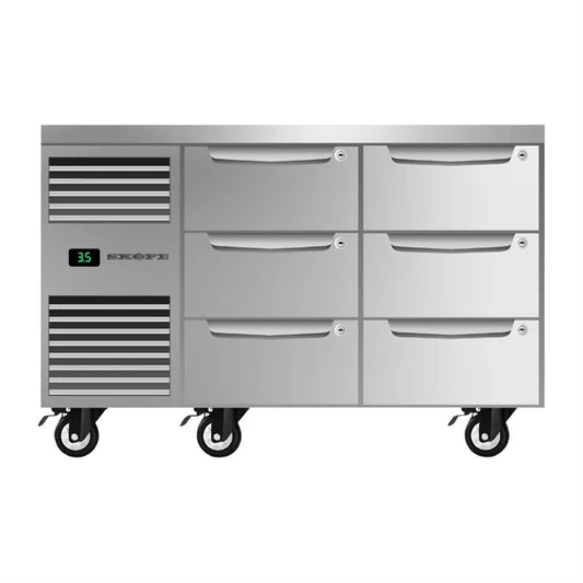 SKOPE Six Drawer, Two Bay, Underbench GN 1/1 Fridge - PG11.UBR.2.D6