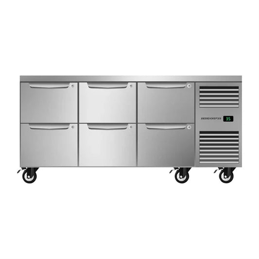 SKOPE Six Drawer, Three Bay, Underbench GN 1/1, RH - PG11.UBR.3.D6.RH